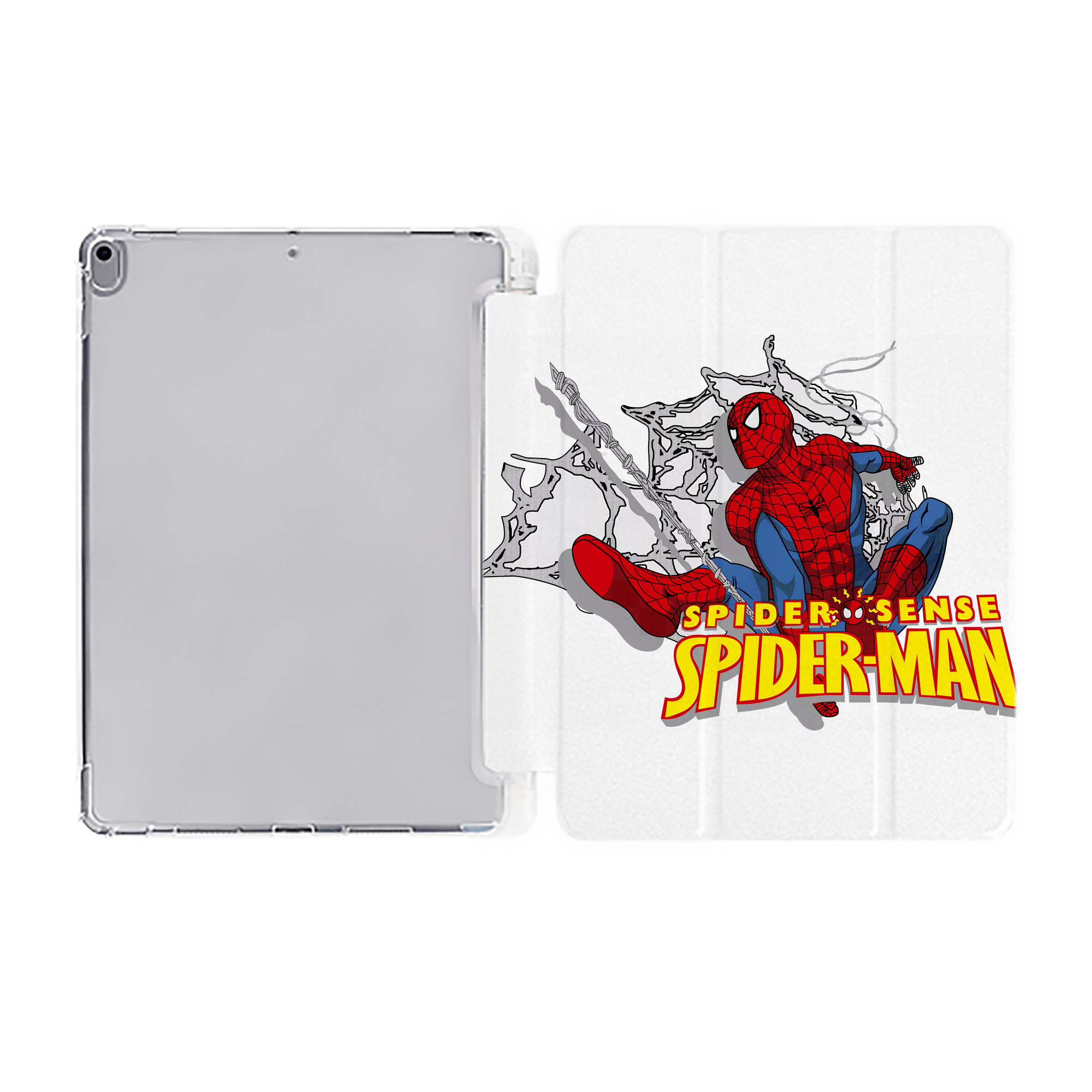 （画像用） Spider Man スパイダーマン IPad ケース ペン収納付き 三つ折りスタンド PUレザー×シリコン 対応機種9.5/10.5/10.9インチ
